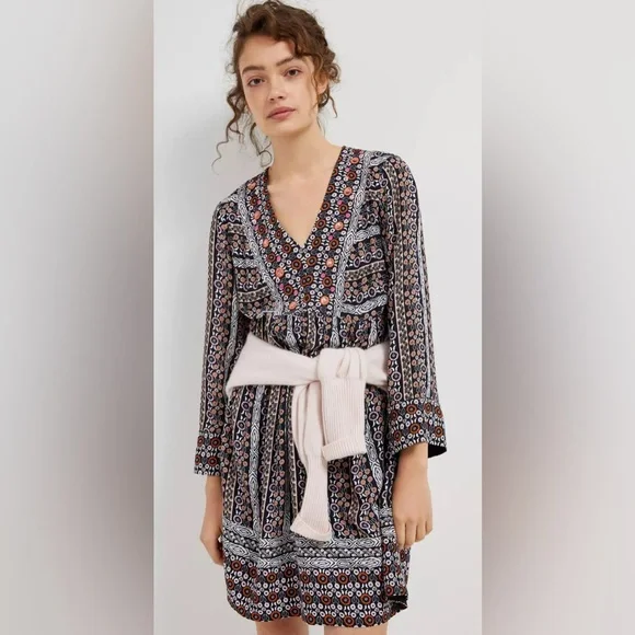 Anthropologie Maeve Jenna Multicolor Long Sleeve Dress - Picture 6 of 11